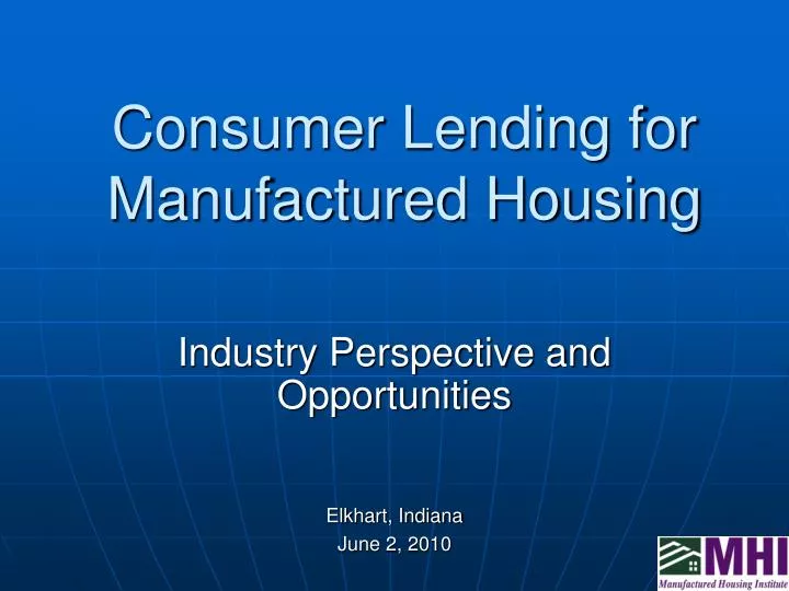 consumer lending for manufactured housing