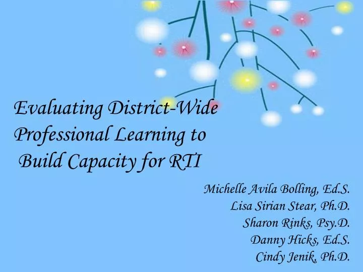 evaluating district wide professional learning to build capacity for rti