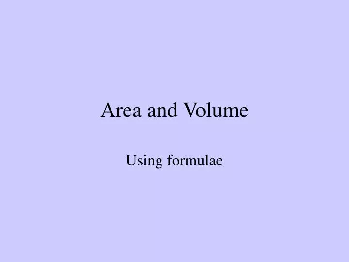 area and volume