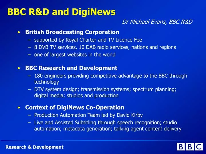 bbc r d and diginews