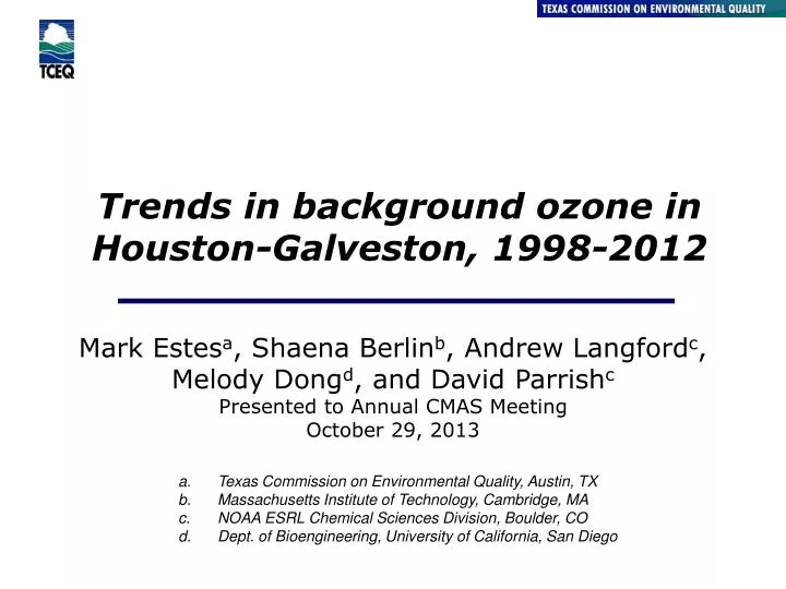 trends in background ozone in houston galveston 1998 2012