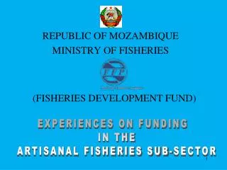 EXPERIENCES ON FUNDING IN THE ARTISANAL FISHERIES SUB-SECTOR