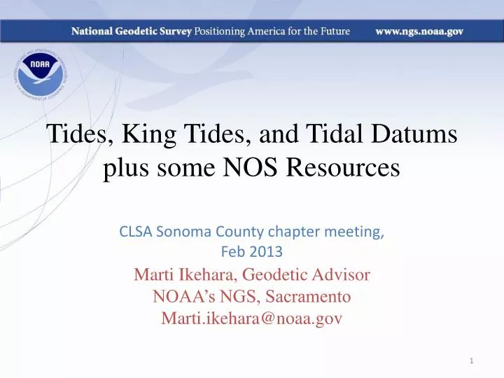 tides king tides and tidal datums plus some nos resources