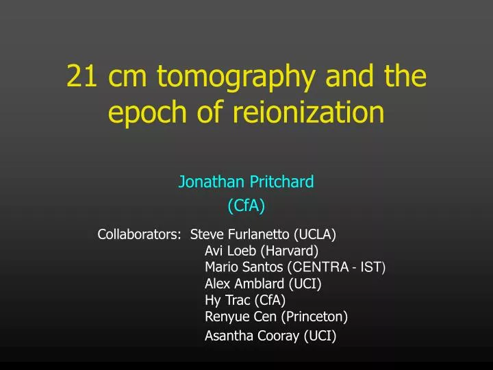 21 cm tomography and the epoch of reionization