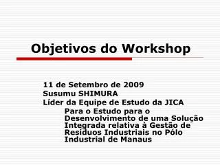 objetivos do workshop