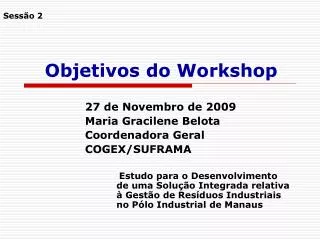 objetivos do workshop