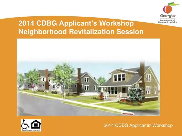 2014 cdbg applicant s workshop neighborhood revitalization session