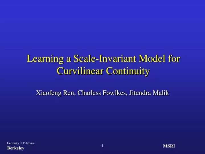 learning a scale invariant model for curvilinear continuity