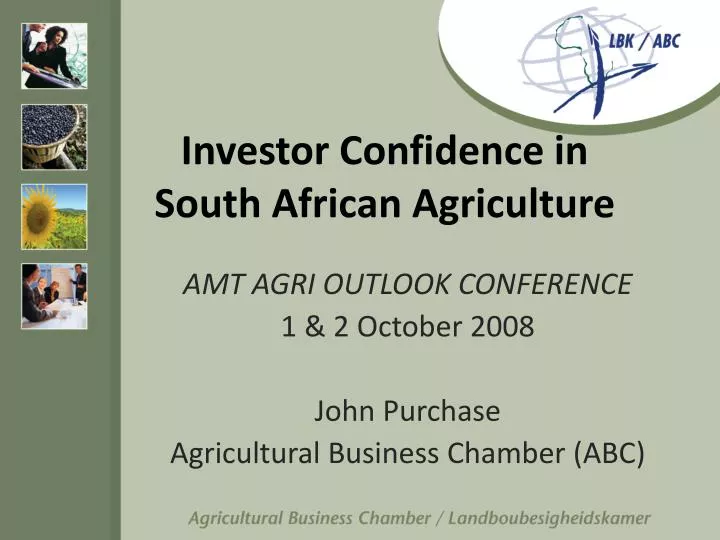 investor confidence in south african agriculture
