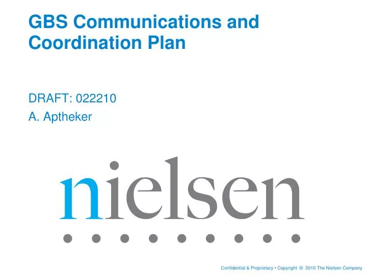 gbs communications and coordination plan