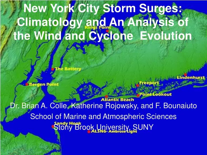new york city storm surges climatology and an analysis of the wind and cyclone evolution