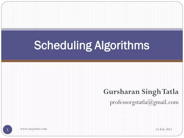 scheduling algorithms