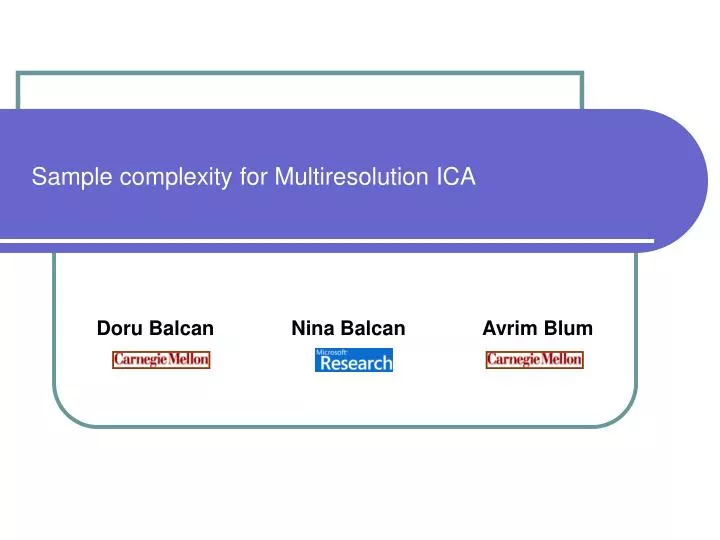 sample complexity for multiresolution ica