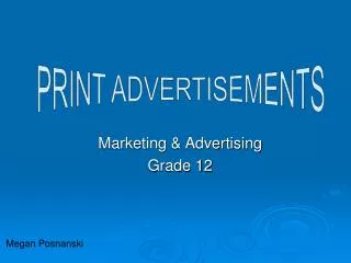 Marketing &amp; Advertising Grade 12