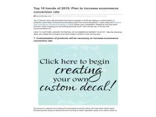 Top 10 trends of 2015: Plan to increase ecommerce conversion