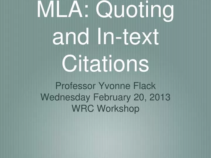 mla quoting and in text citations