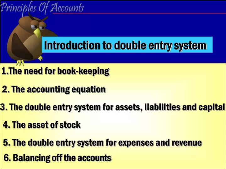 introduction to double entry system
