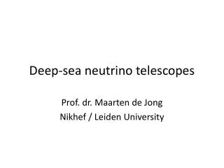 Deep-sea neutrino telescopes