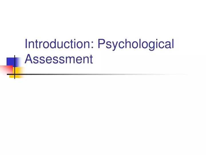 introduction psychological assessment