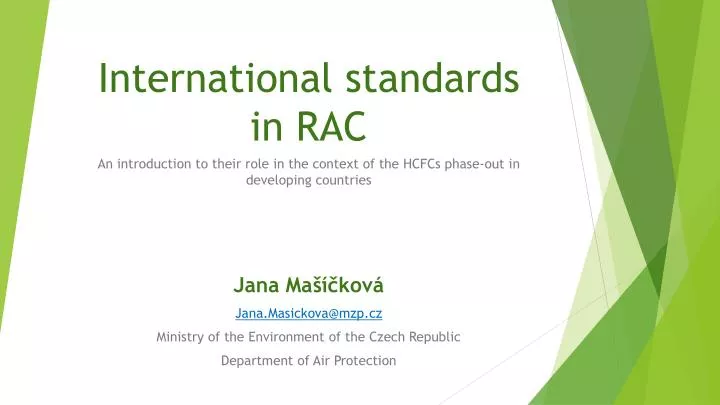 international standards in rac