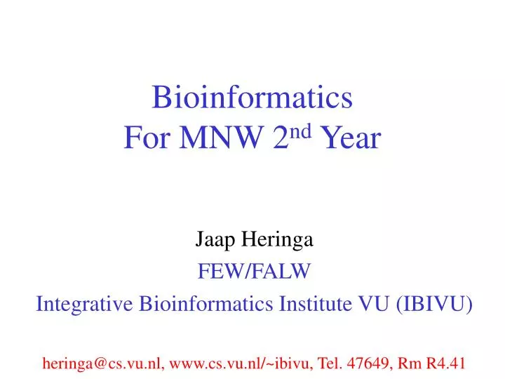 bioinformatics for mnw 2 nd year