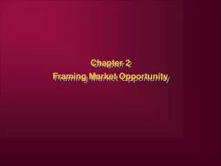 Chapter 2 Framing Market Opportunity