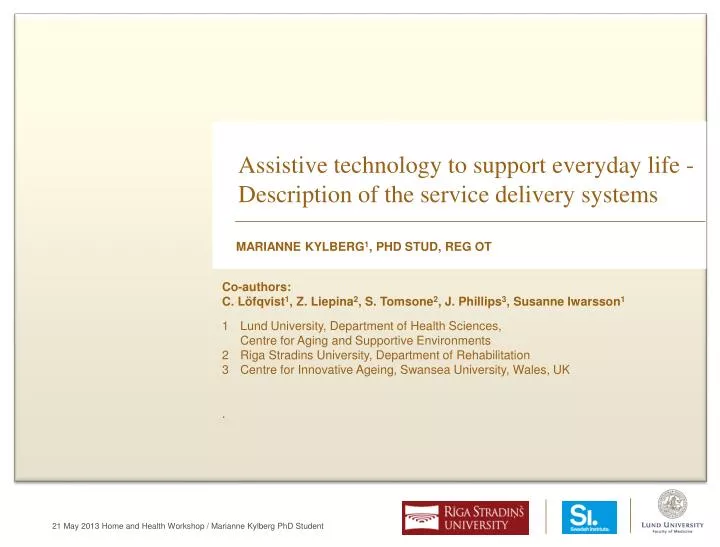 assistive technology to support everyday life description of the service delivery systems