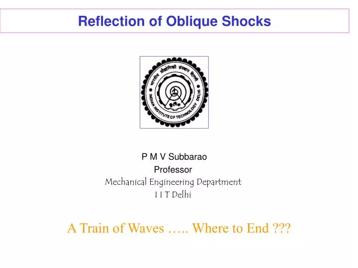 reflection of oblique shocks