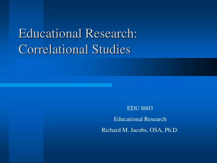 educational research correlational studies