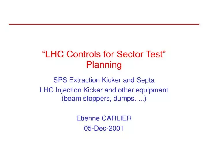 lhc controls for sector test planning