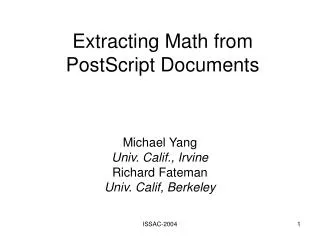 Extracting Math from PostScript Documents