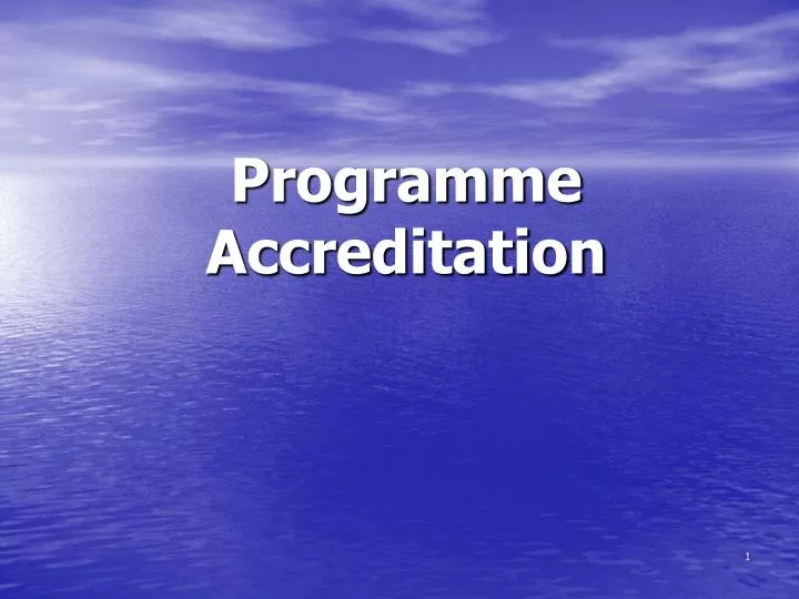 programme accreditation