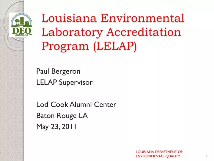 louisiana environmental laboratory accreditation program lelap