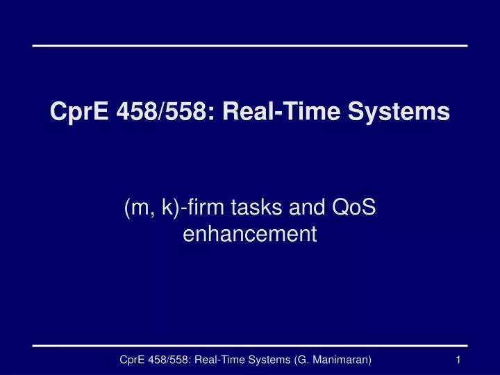 cpre 458 558 real time systems