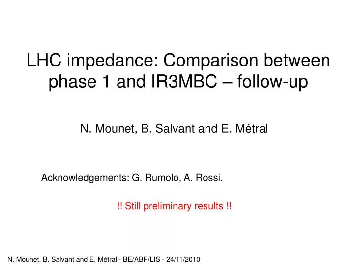 lhc impedance comparison between phase 1 and ir3mbc follow up