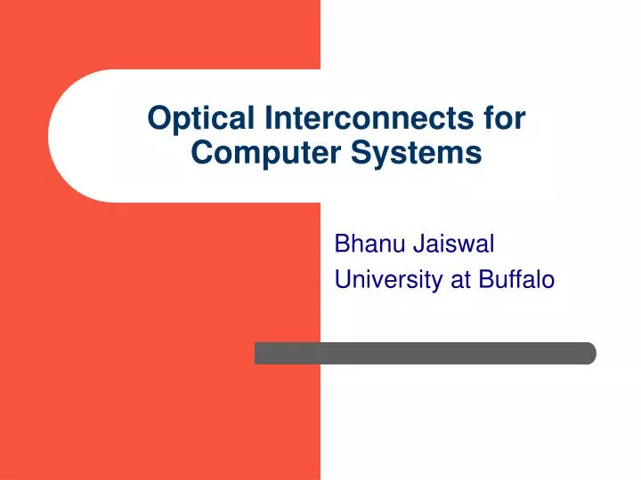 optical interconnects for computer systems