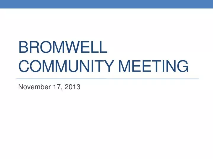 bromwell community meeting