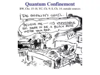 Quantum Confinement BW, Chs. 15-18, YC, Ch. 9; S, Ch. 14; outside sources