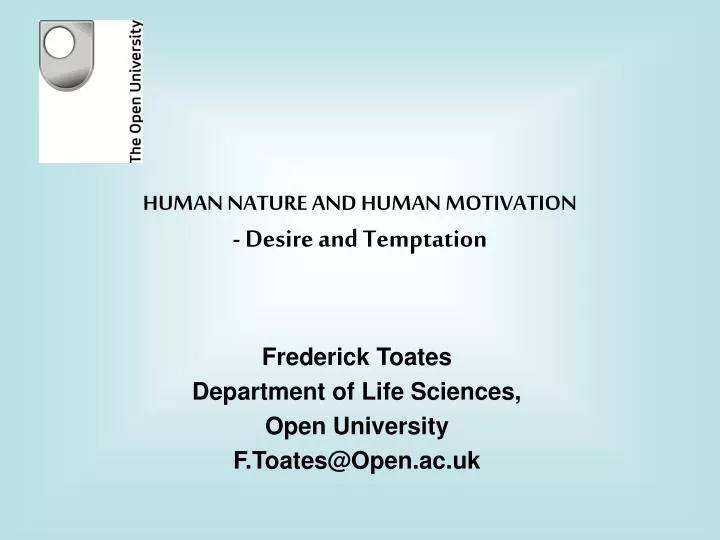 human nature and human motivation desire and temptation