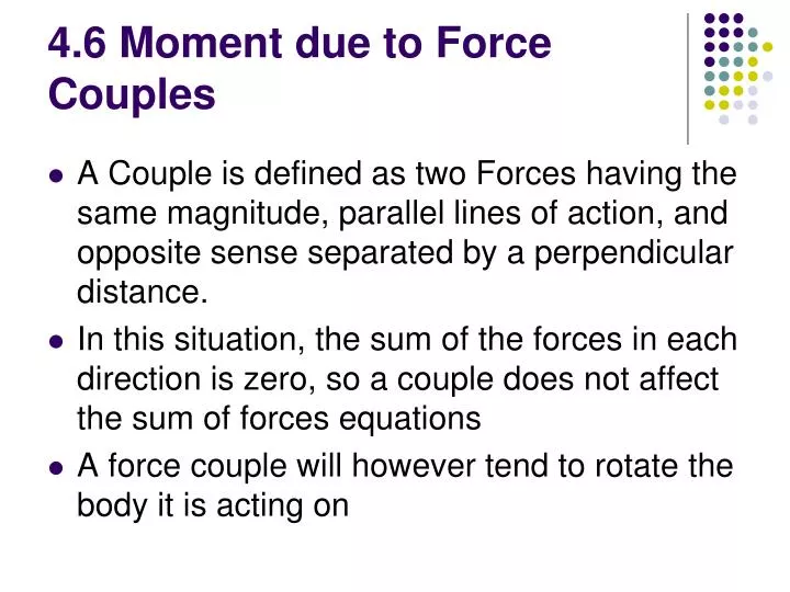 4 6 moment due to force couples