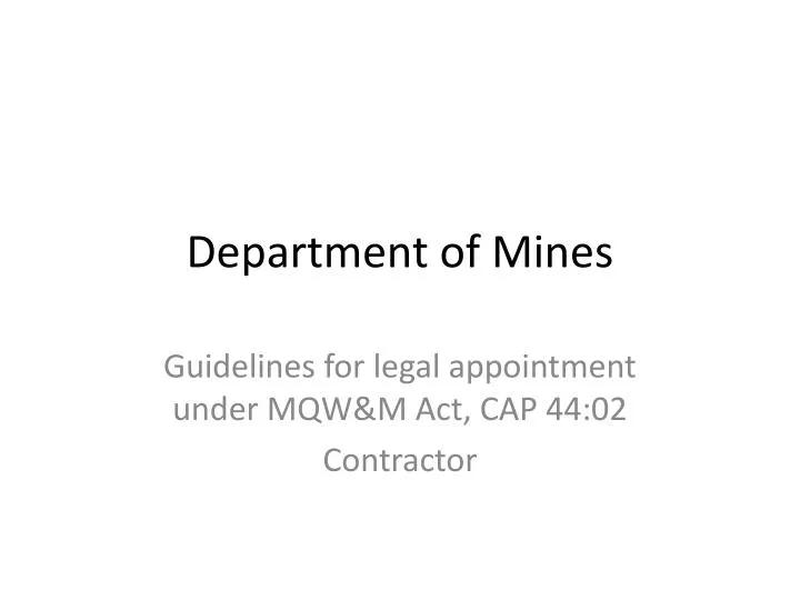 department of mines
