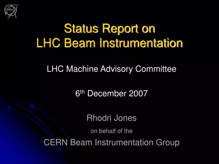 status report on lhc beam instrumentation