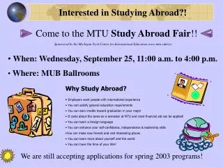 Interested in Studying Abroad?!