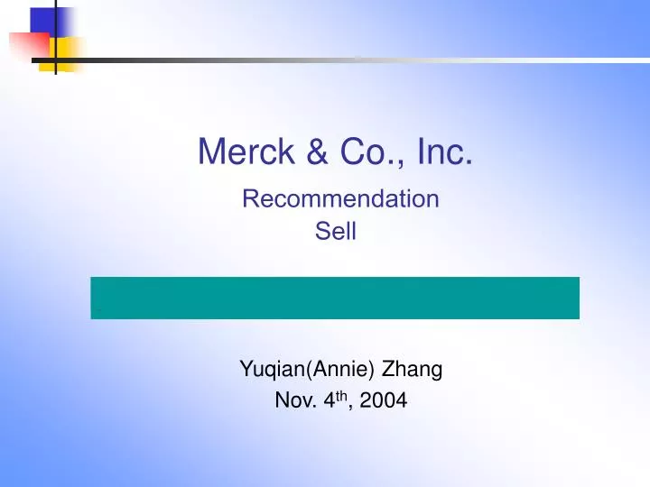 merck co inc recommendation sell