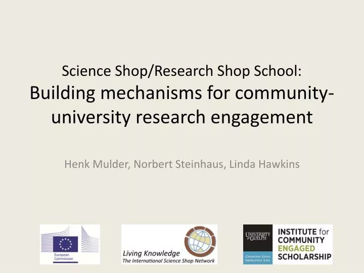 science shop research shop school building mechanisms for community university research engagement