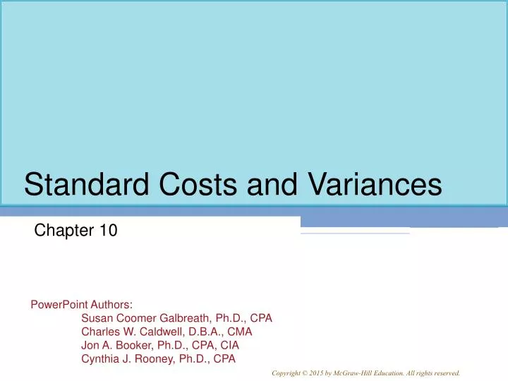 standard costs and variances