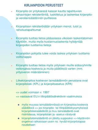 kirjanpidon perusteet