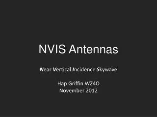 NVIS Antennas