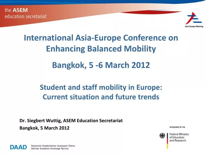 dr siegbert wuttig asem education secretariat bangkok 5 march 2012