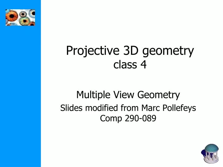 projective 3d geometry class 4